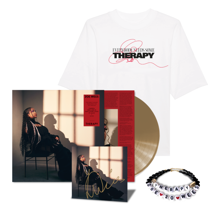 Therapy by Zoe Wees - Exclusive Ltd. Gold LP + Signed Card + T-Shirt + Bracelets - shop now at Zoe Wees store
